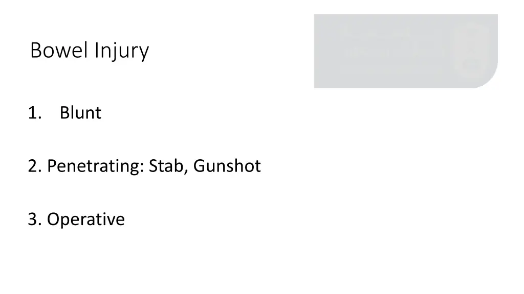 bowel injury
