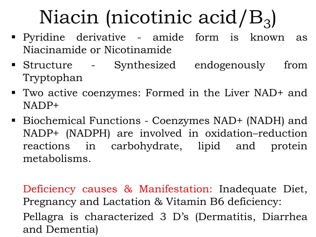 niacin nicotinic acid b 3 pyridine derivative