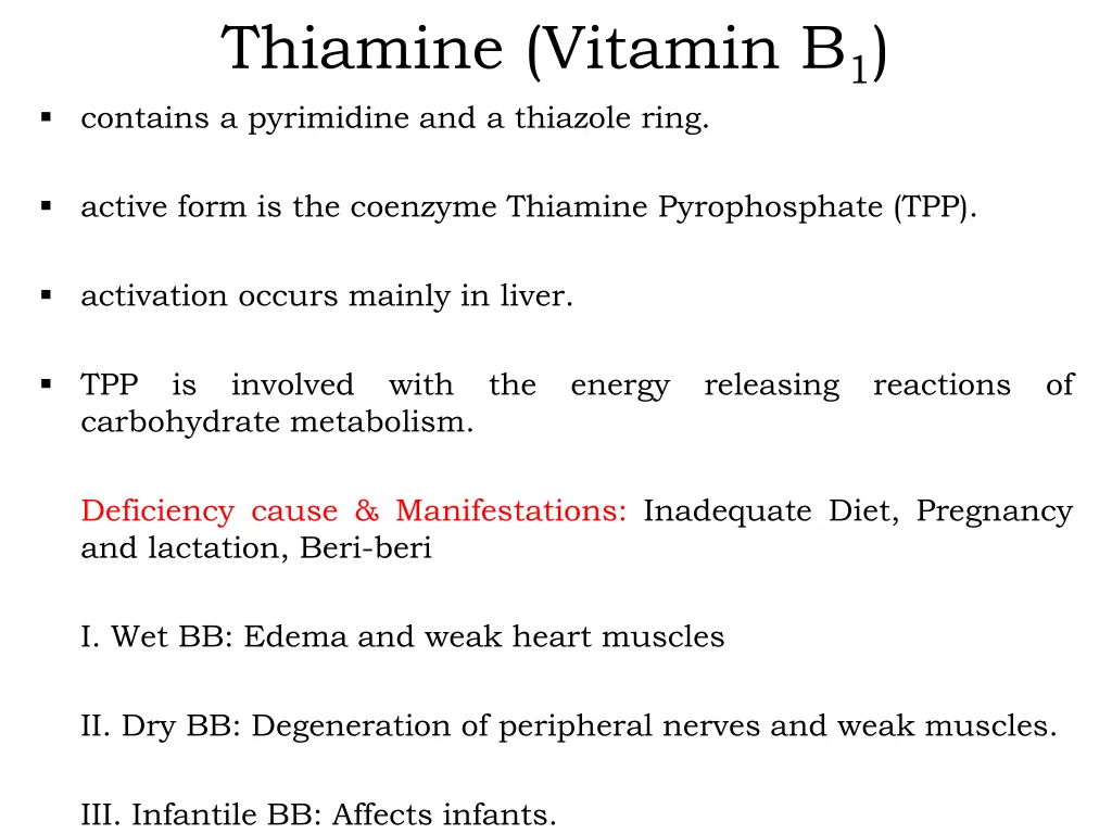 thiamine vitamin b 1 contains a pyrimidine