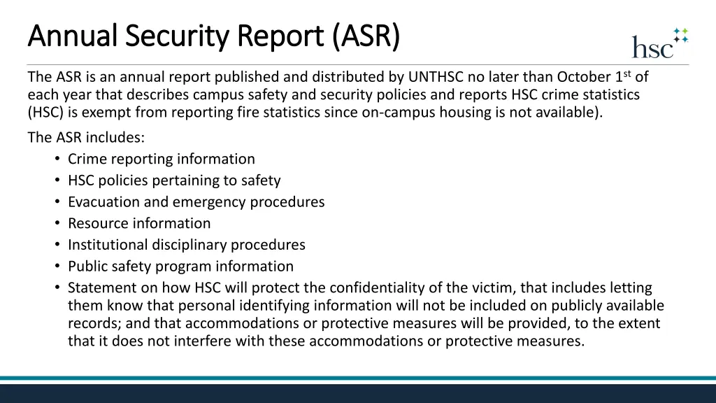 annual security report asr annual security report