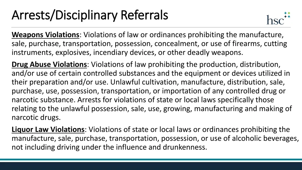 arrests disciplinary referrals arrests