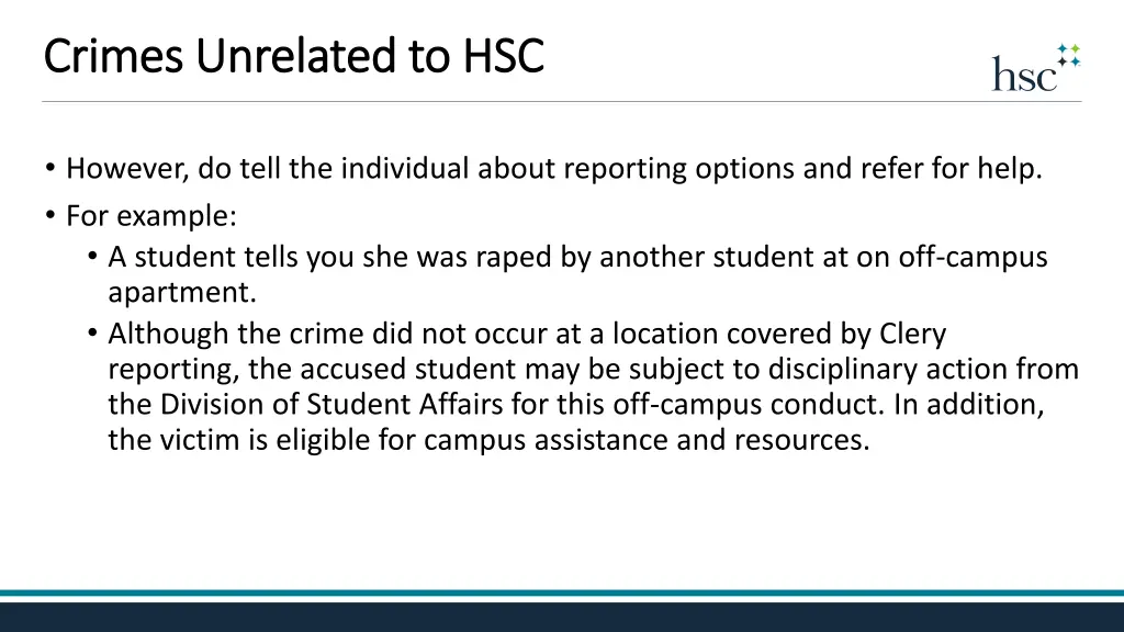 crimes unrelated to hsc crimes unrelated to hsc