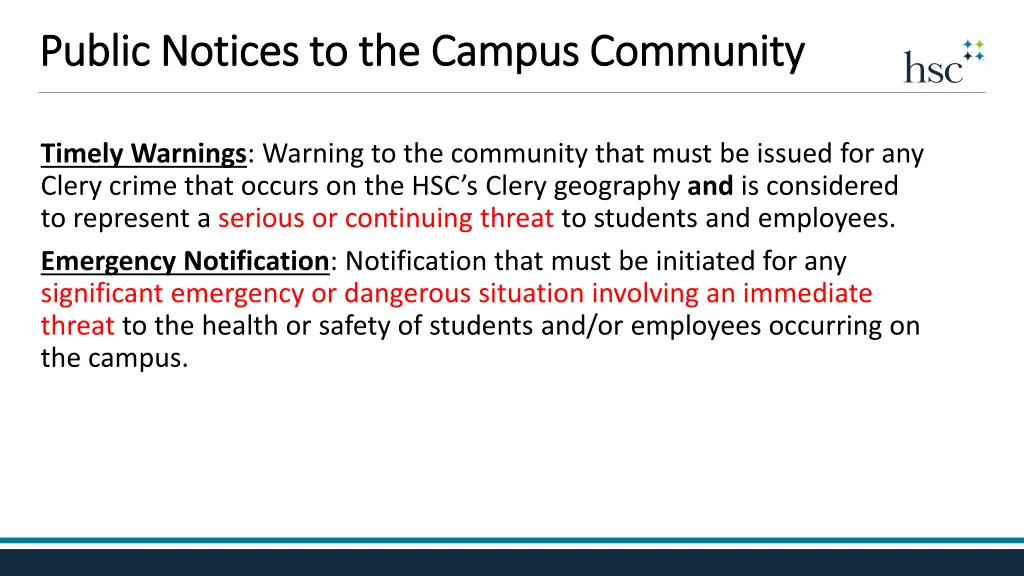 public notices to the campus community public