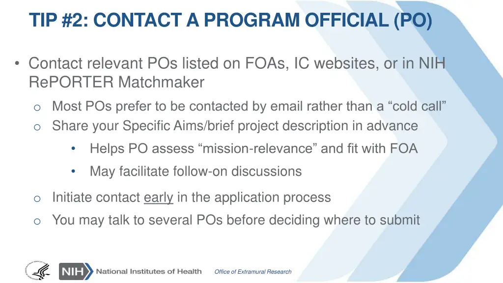 tip 2 contact a program official po