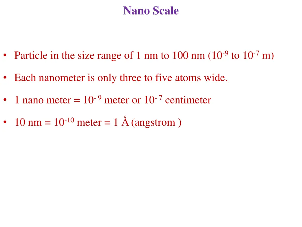 nano scale