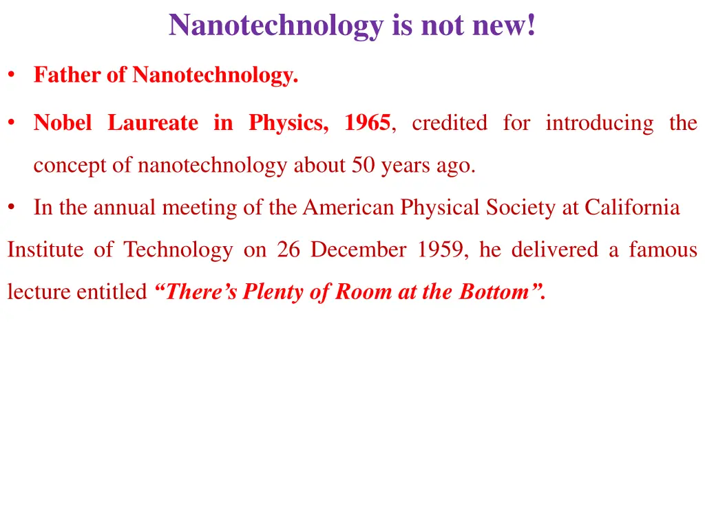 nanotechnology is not new