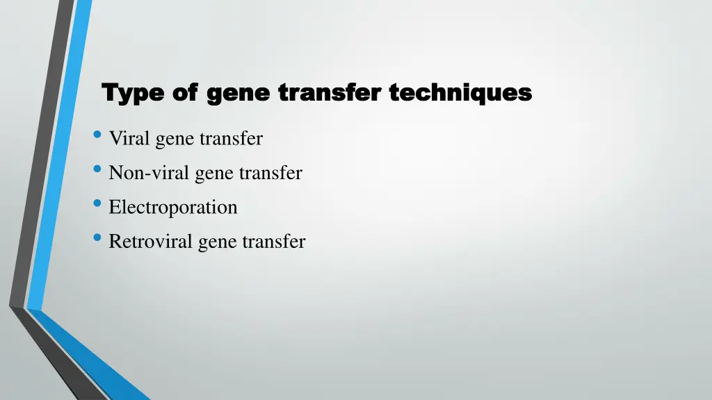 type of gene transfer techniques type of gene