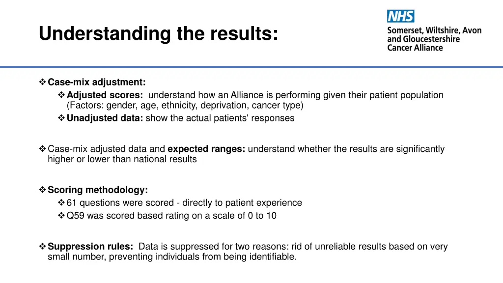understanding the results