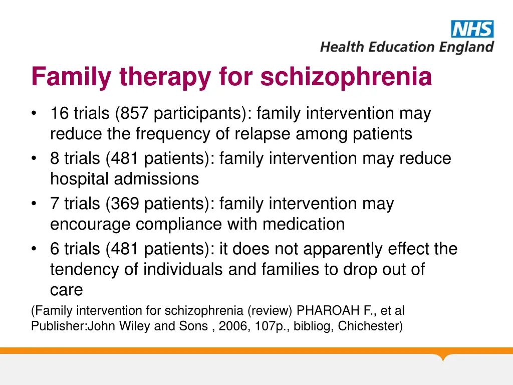 family therapy for schizophrenia