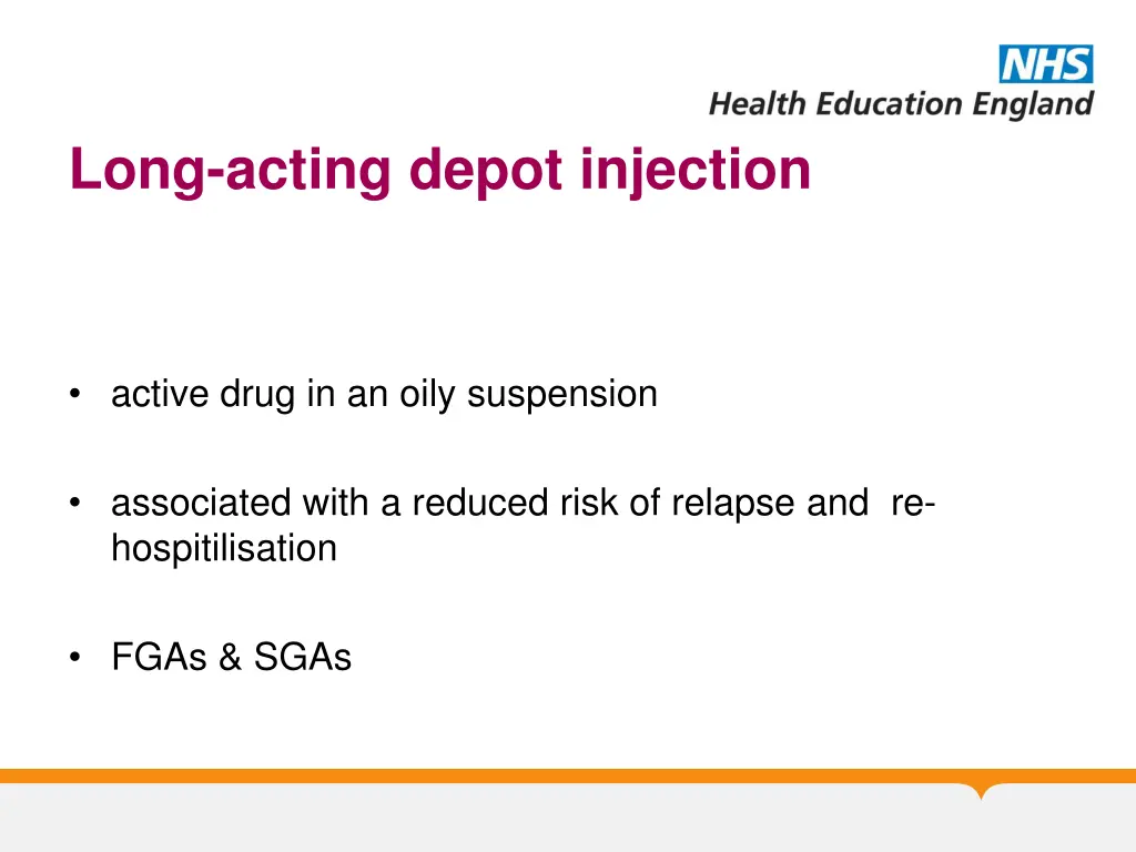 long acting depot injection