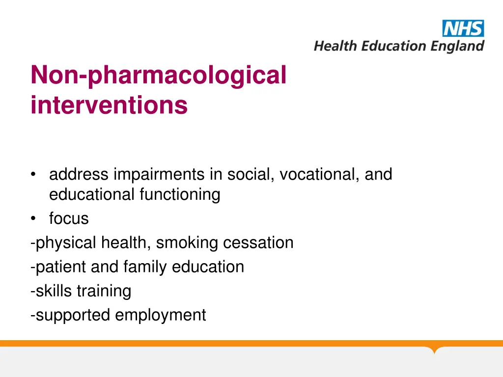 non pharmacological interventions