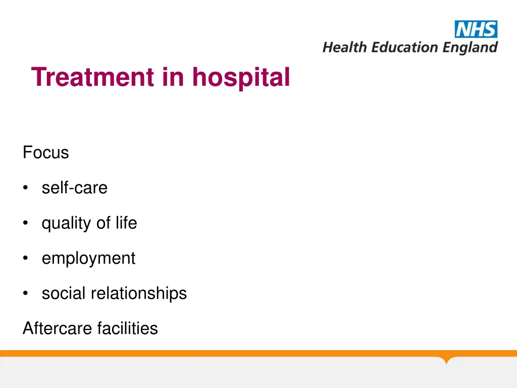 treatment in hospital