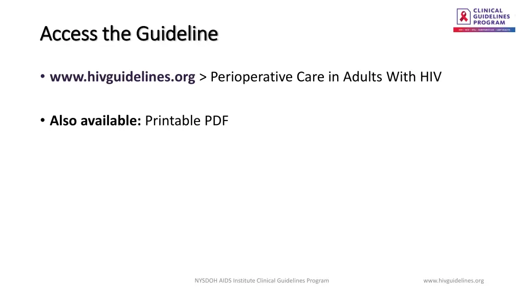 access the guideline access the guideline