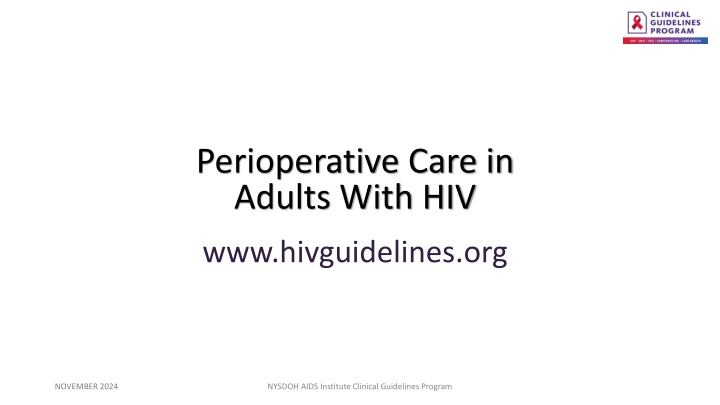 perioperative care in adults with hiv
