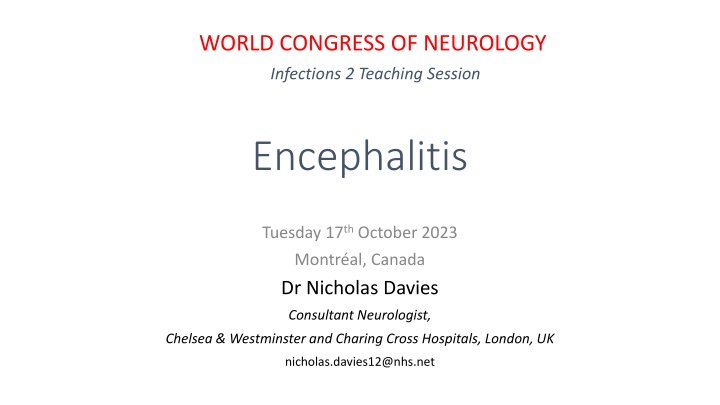 world congress of neurology infections 2 teaching