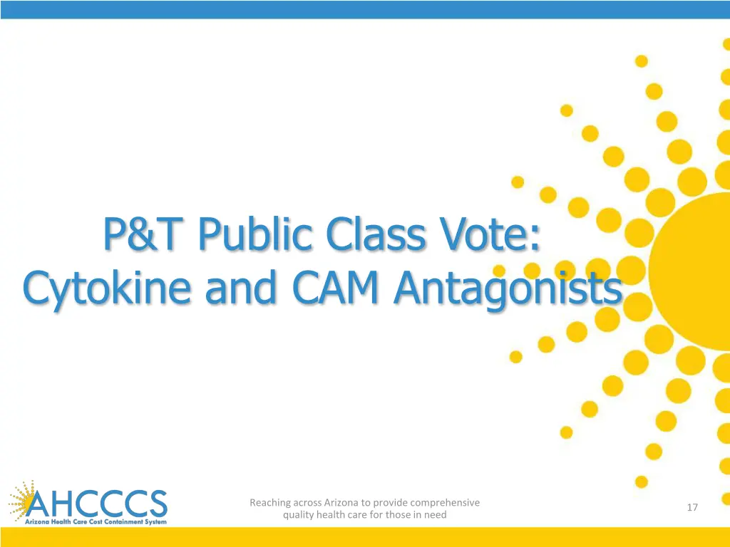 p t public class vote cytokine and cam antagonists