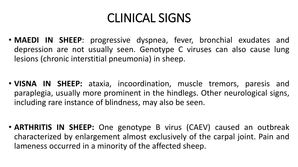 clinical signs clinical signs