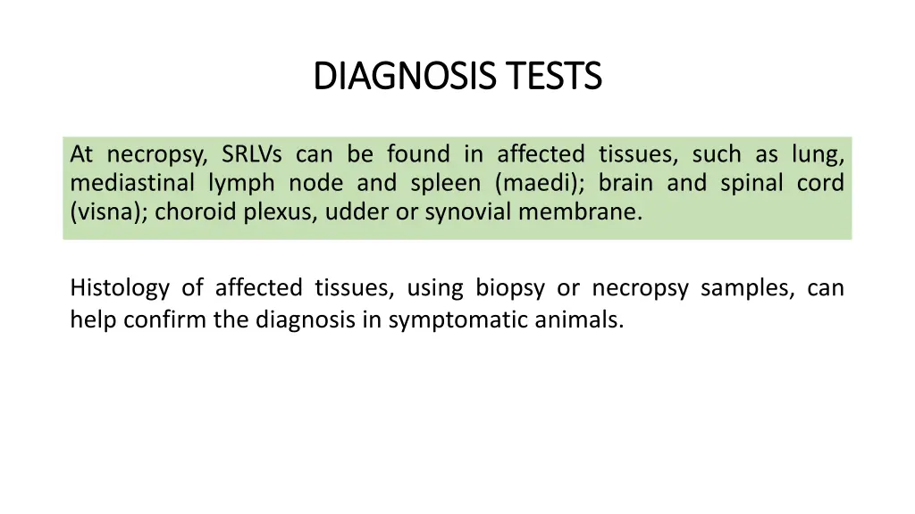 diagnosis tests diagnosis tests