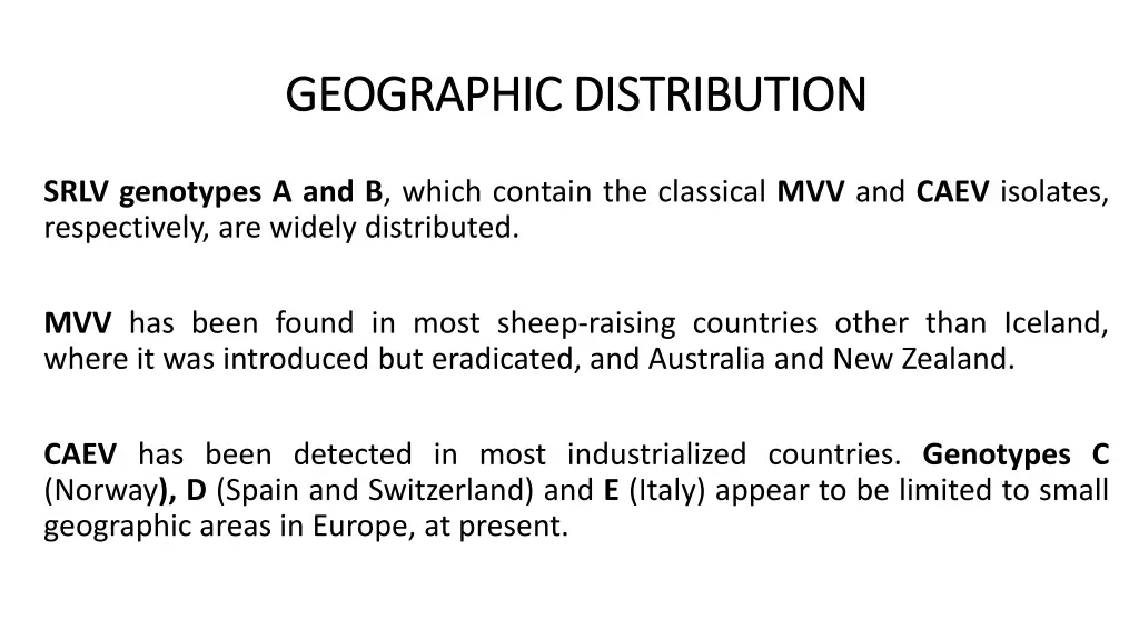 geographic distribution geographic distribution