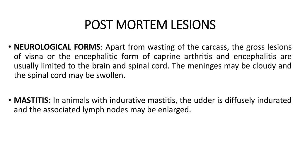 post mortem lesions post mortem lesions
