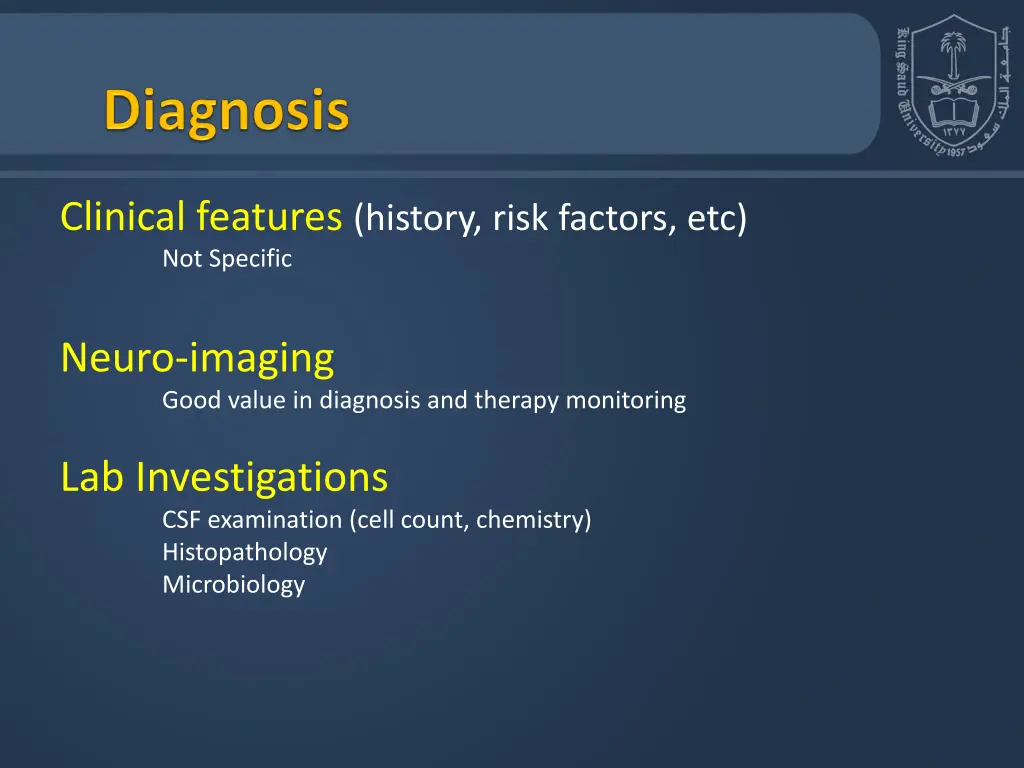 clinical features history risk factors