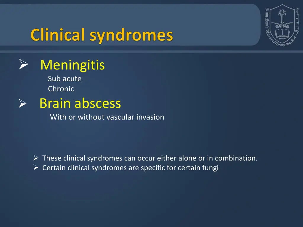 meningitis sub acute chronic brain abscess with