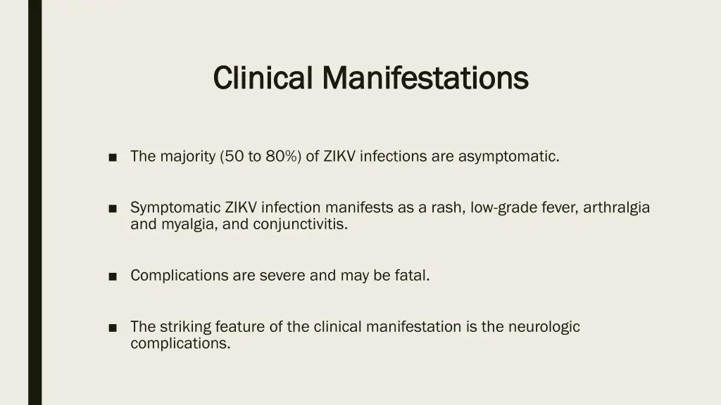 clinical clinical manifestations manifestations