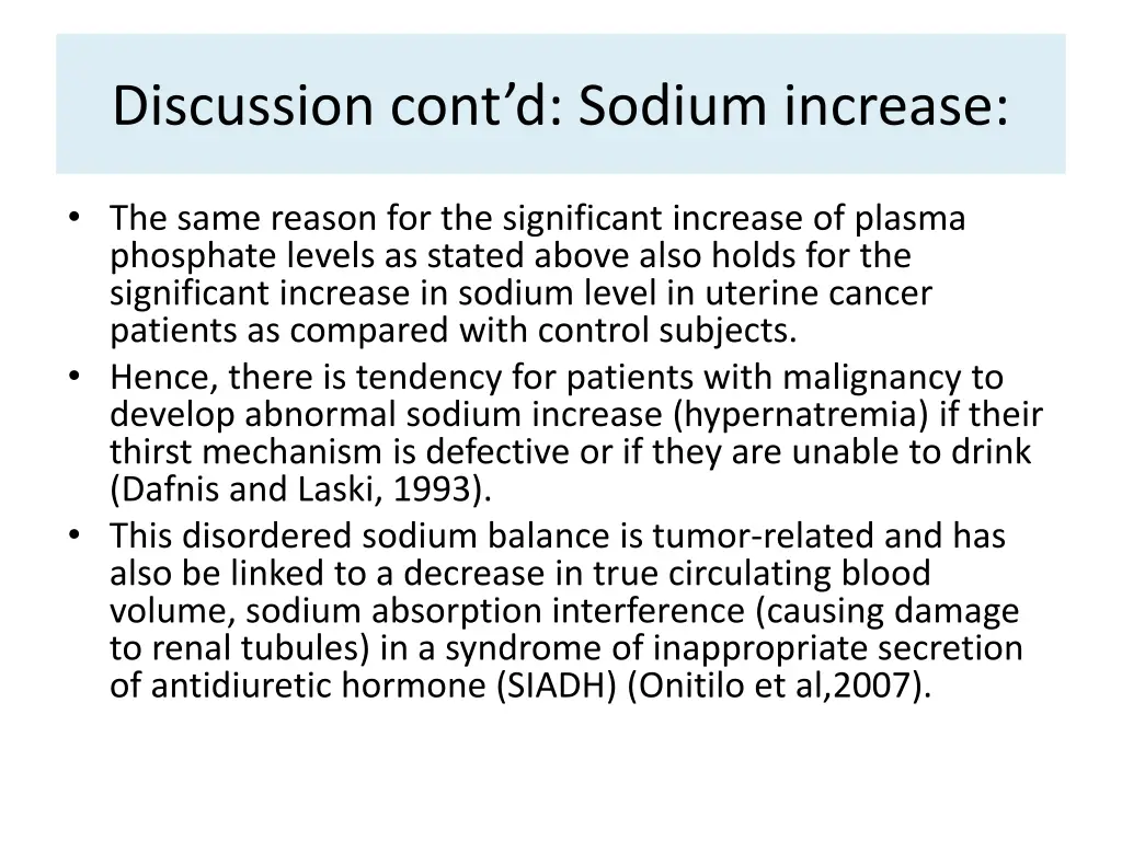discussion cont d sodium increase