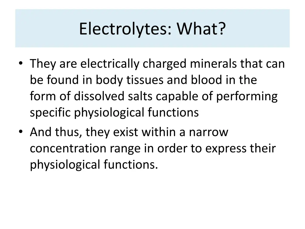 electrolytes what