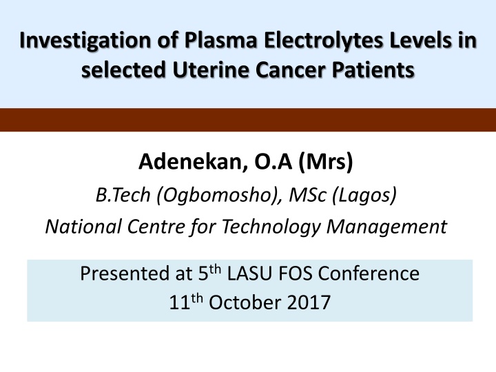 investigation of plasma electrolytes levels