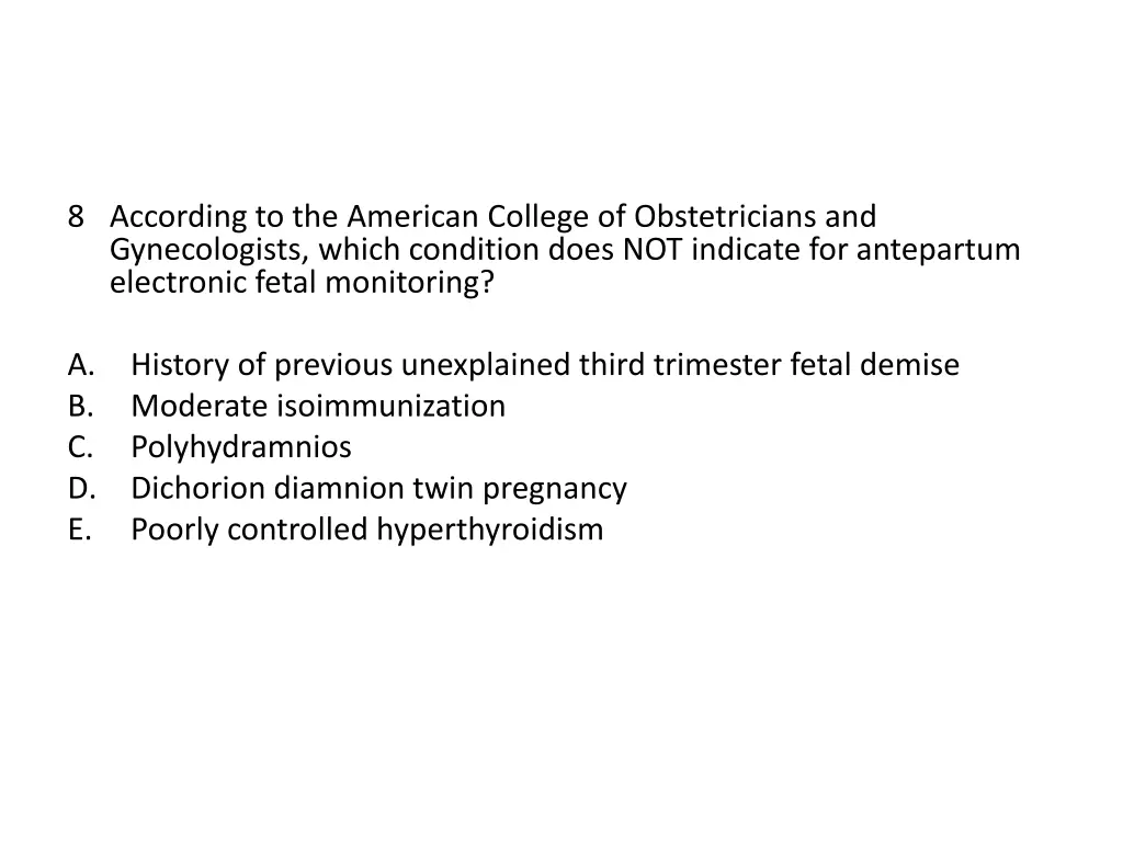 8 according to the american college