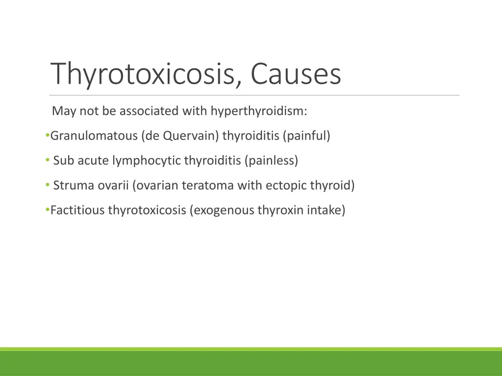 thyrotoxicosis causes 1