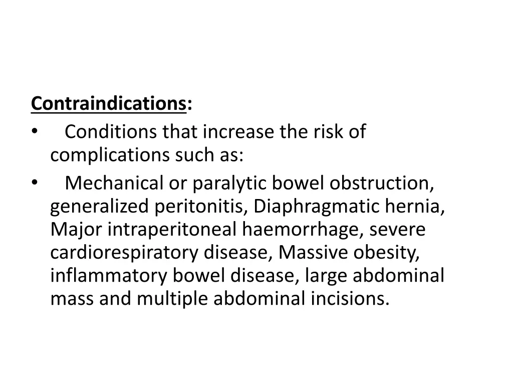 contraindications conditions that increase