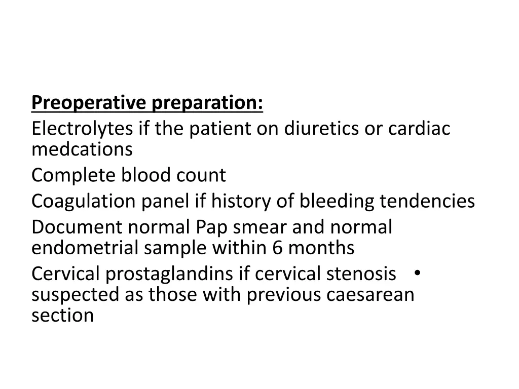 preoperative preparation electrolytes