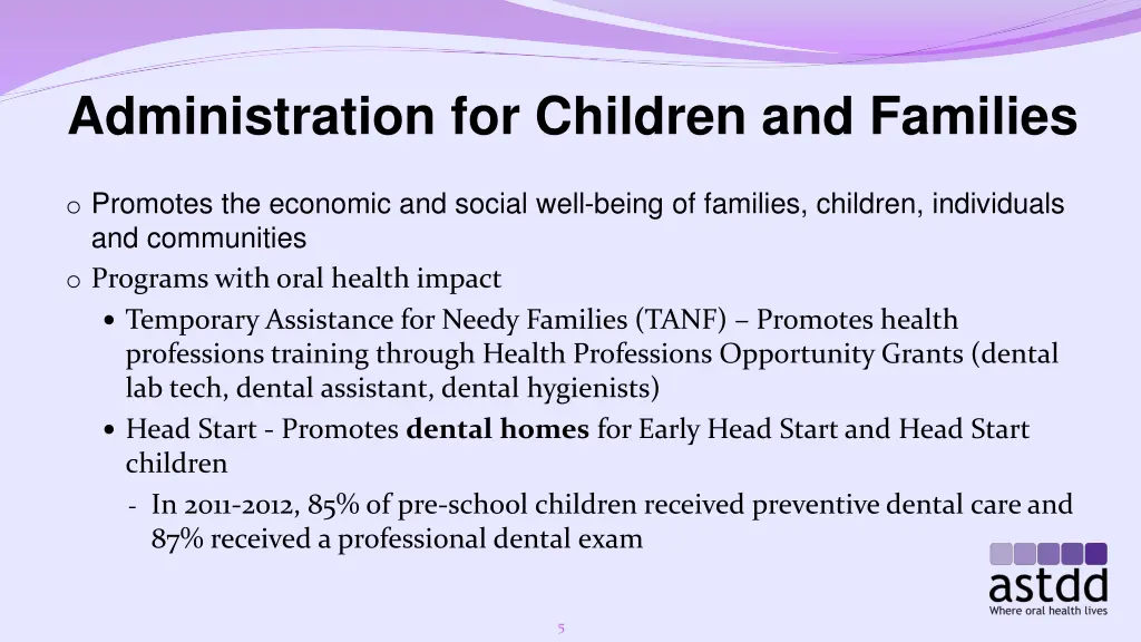 administration for children and families