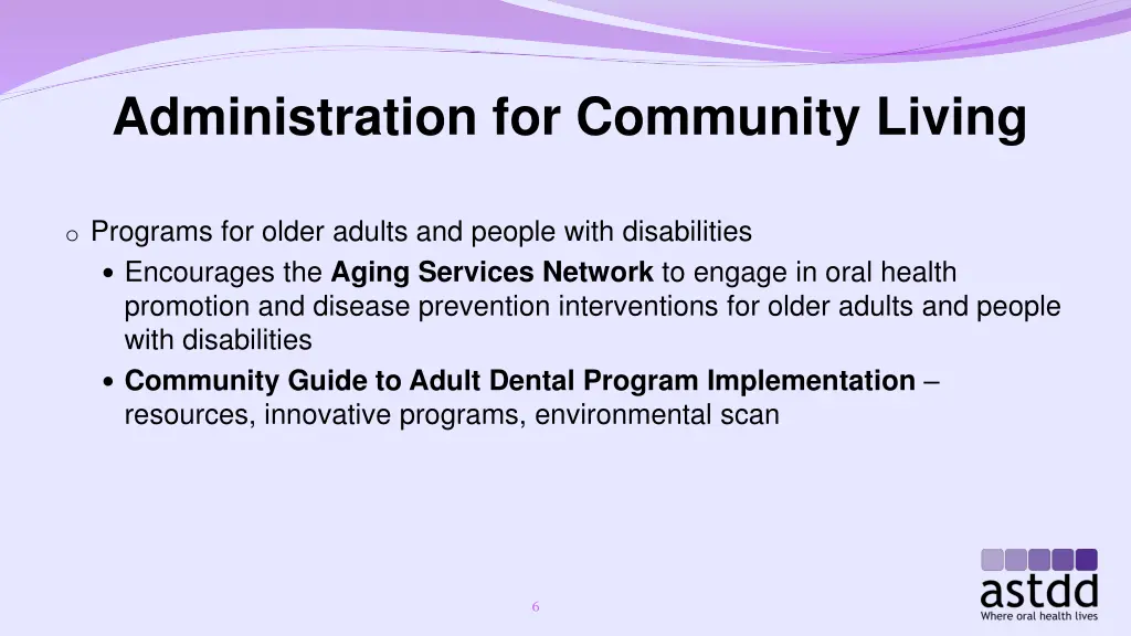 administration for community living