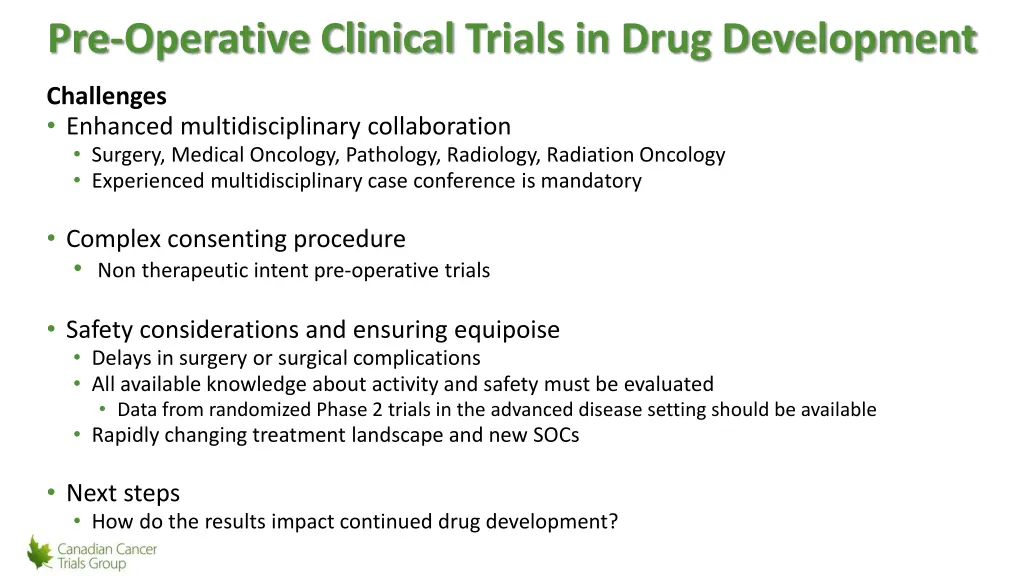 pre operative clinical trials in drug development 2