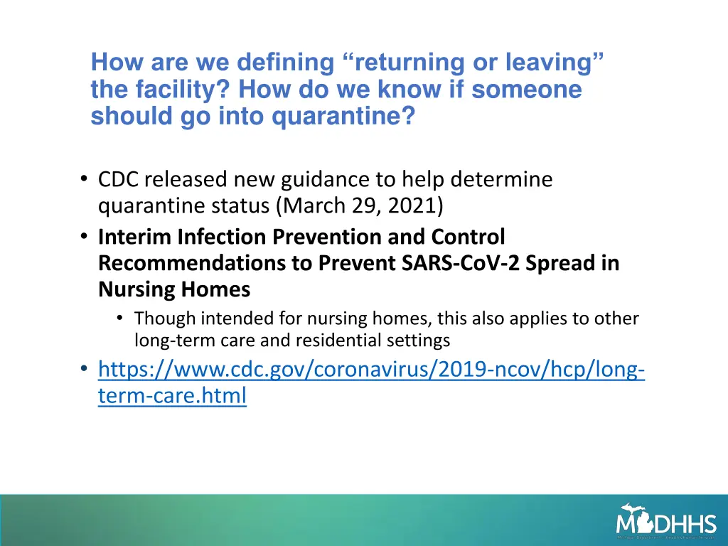 how are we defining returning or leaving
