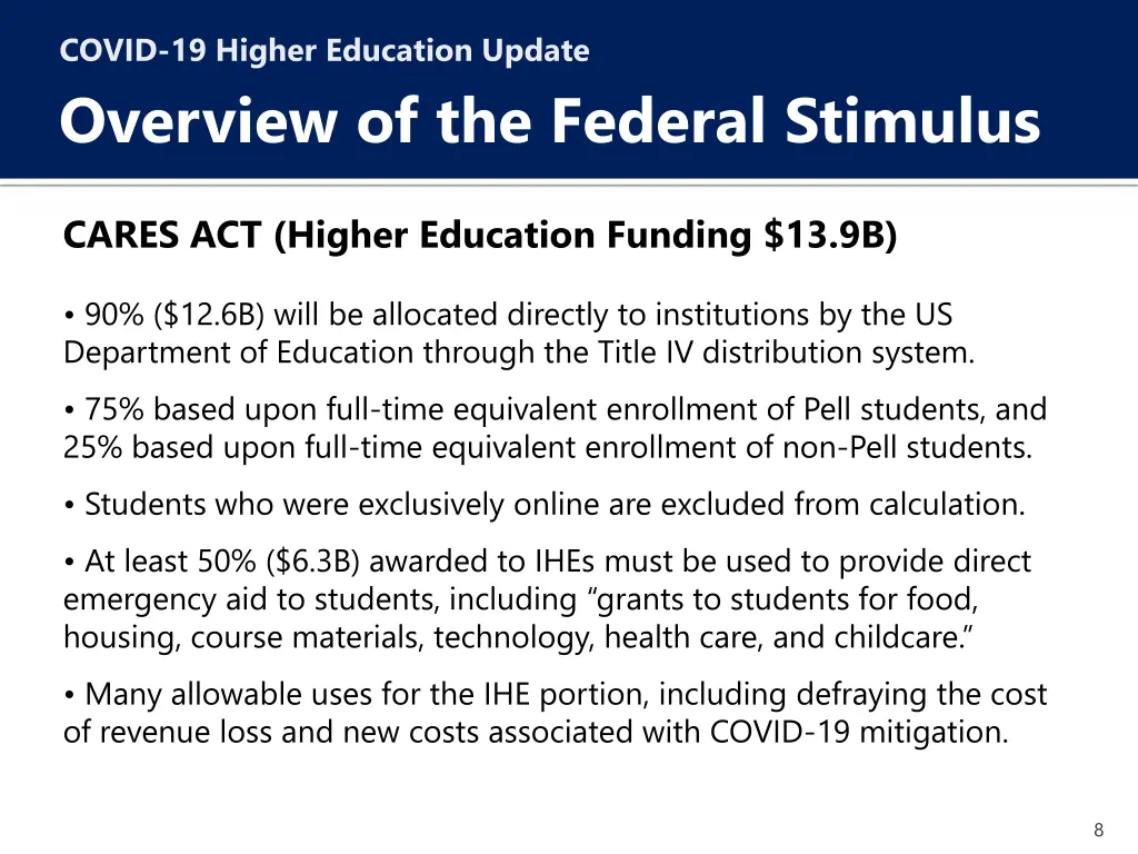 covid 19 higher education update overview 1