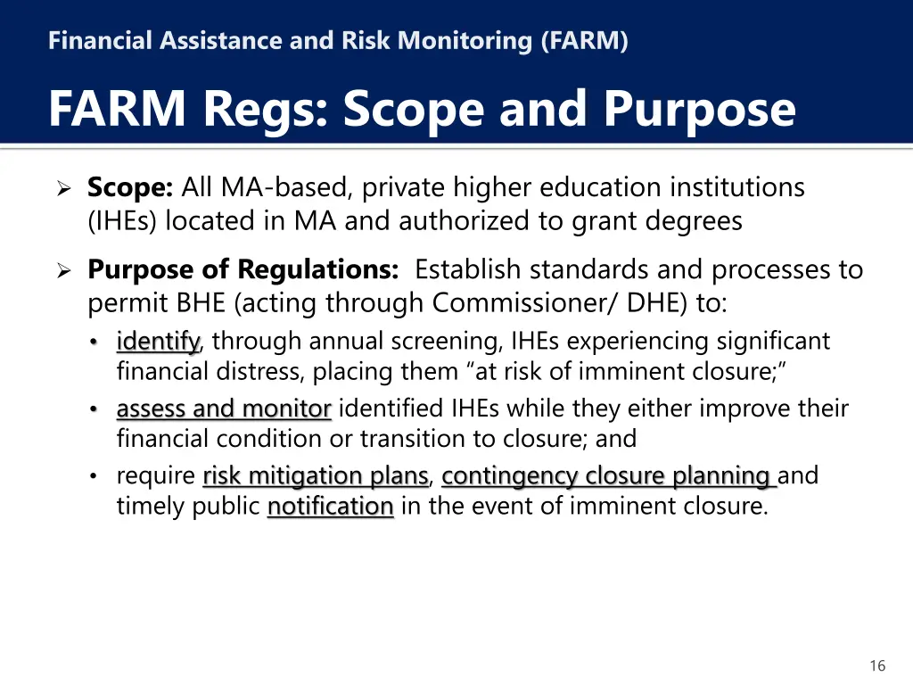 financial assistance and risk monitoring farm 2
