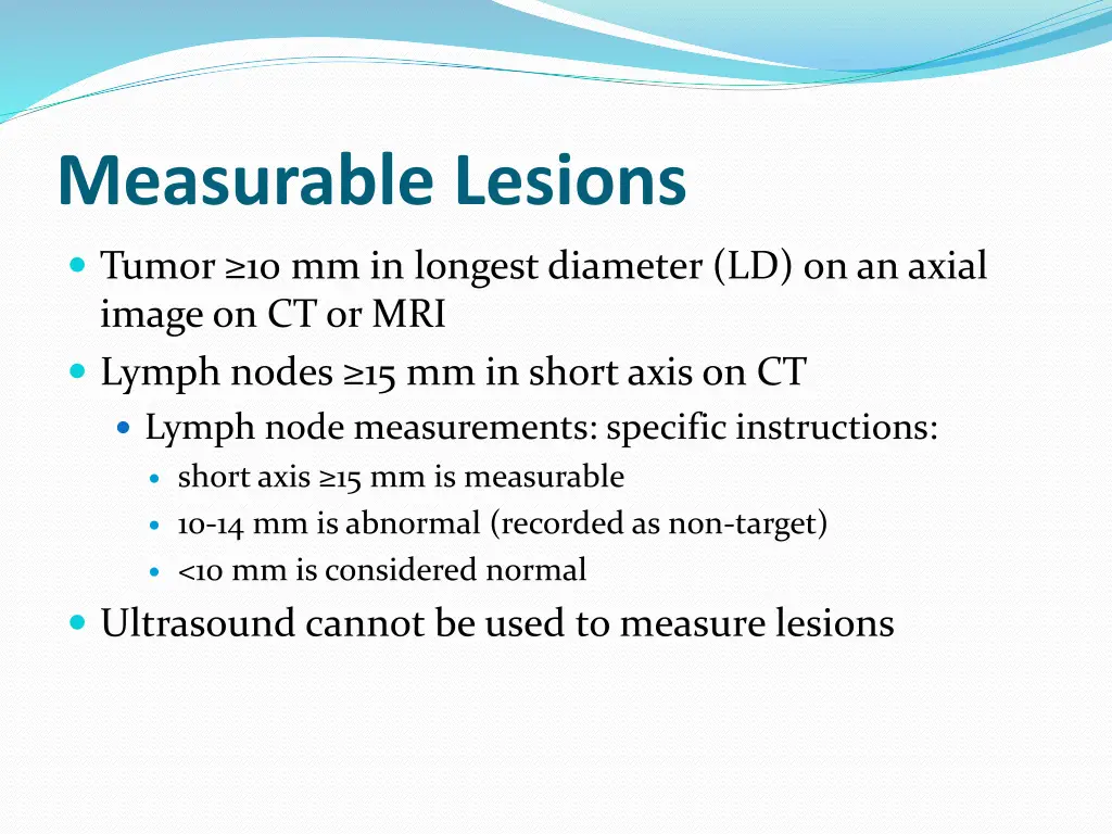 measurable lesions