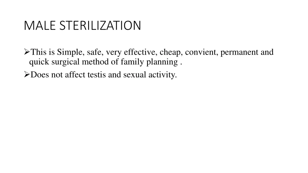 male sterilization