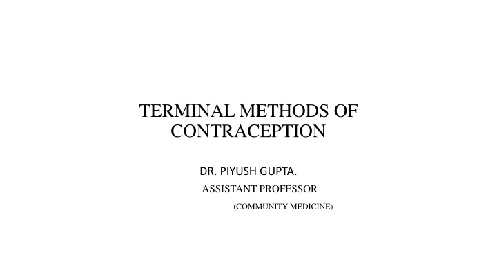 terminal methods of contraception