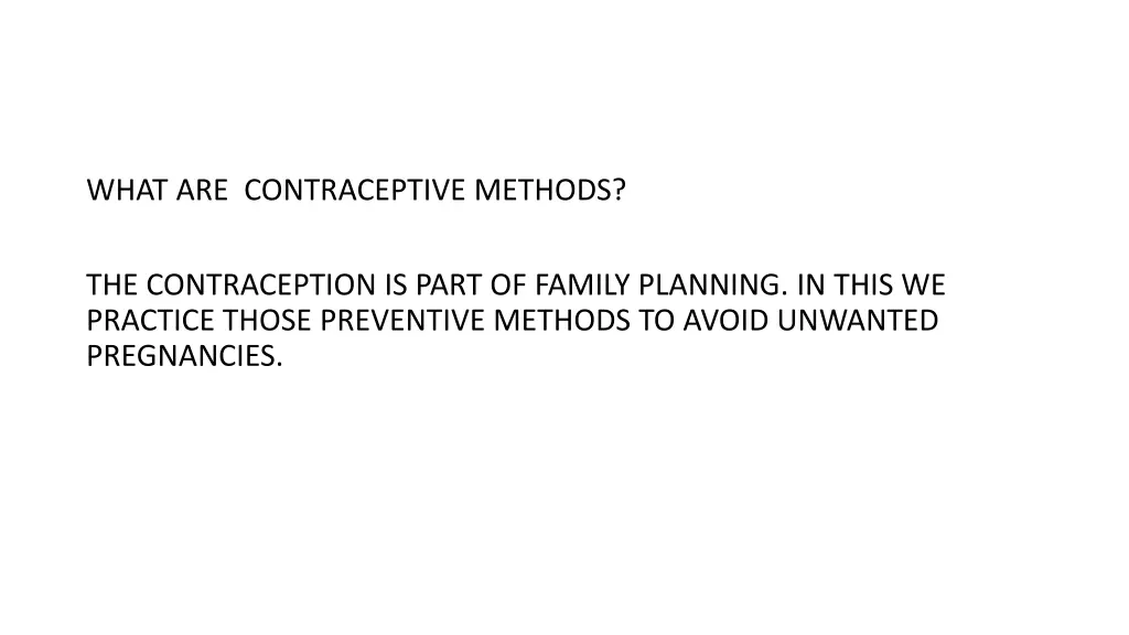 what are contraceptive methods