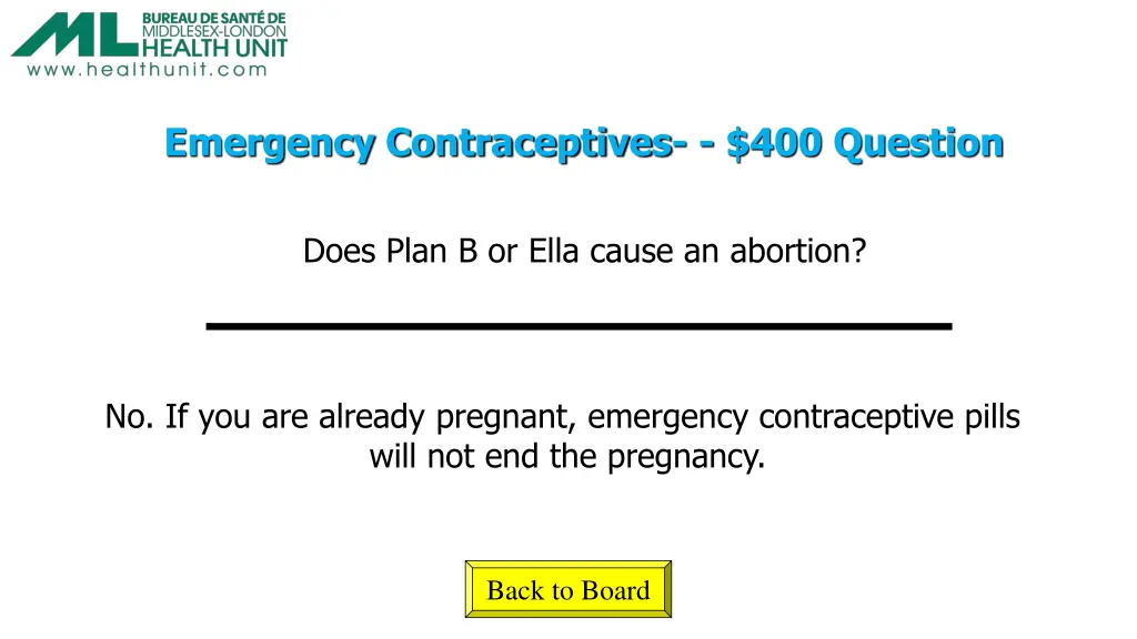 emergency contraceptives 400 question