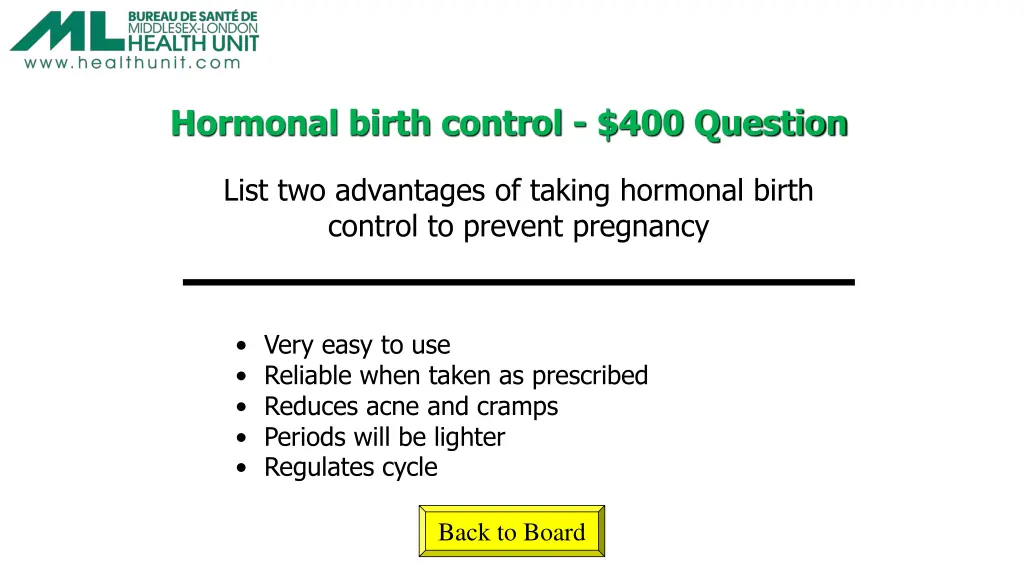 hormonal birth control 400 question