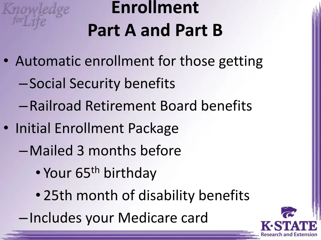 enrollment part a and part b
