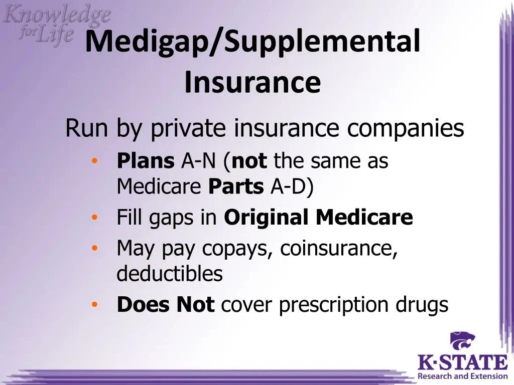 medigap supplemental insurance run by private