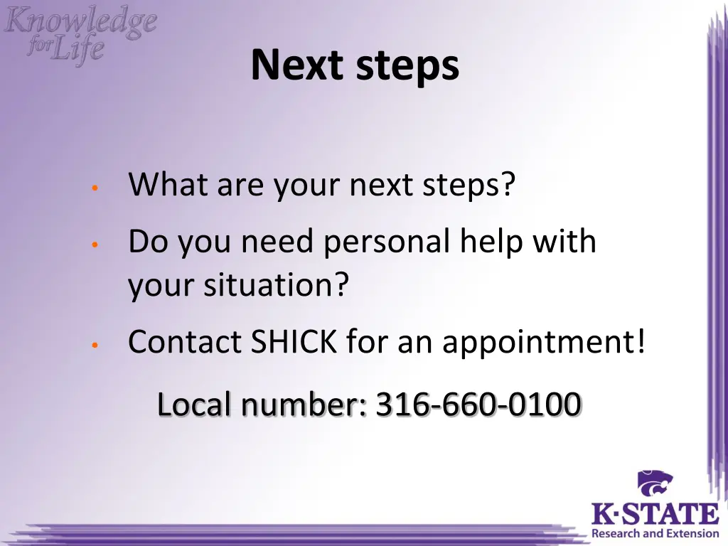 next steps