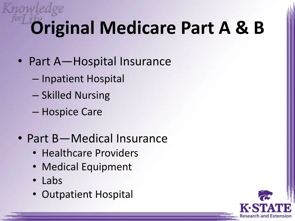 original medicare part a b